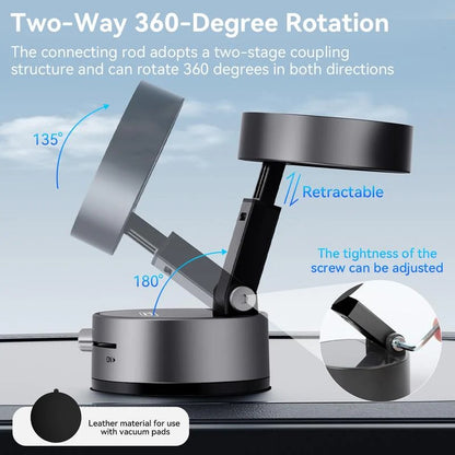 Vacuum Magnetic Suction Phone Holder (All iPhones, Android & GPS Devices and Cases Compatible)
