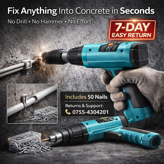 4 Speed Adjustable Manual Steel Concrete Nail Gun Tool-with 50 nails