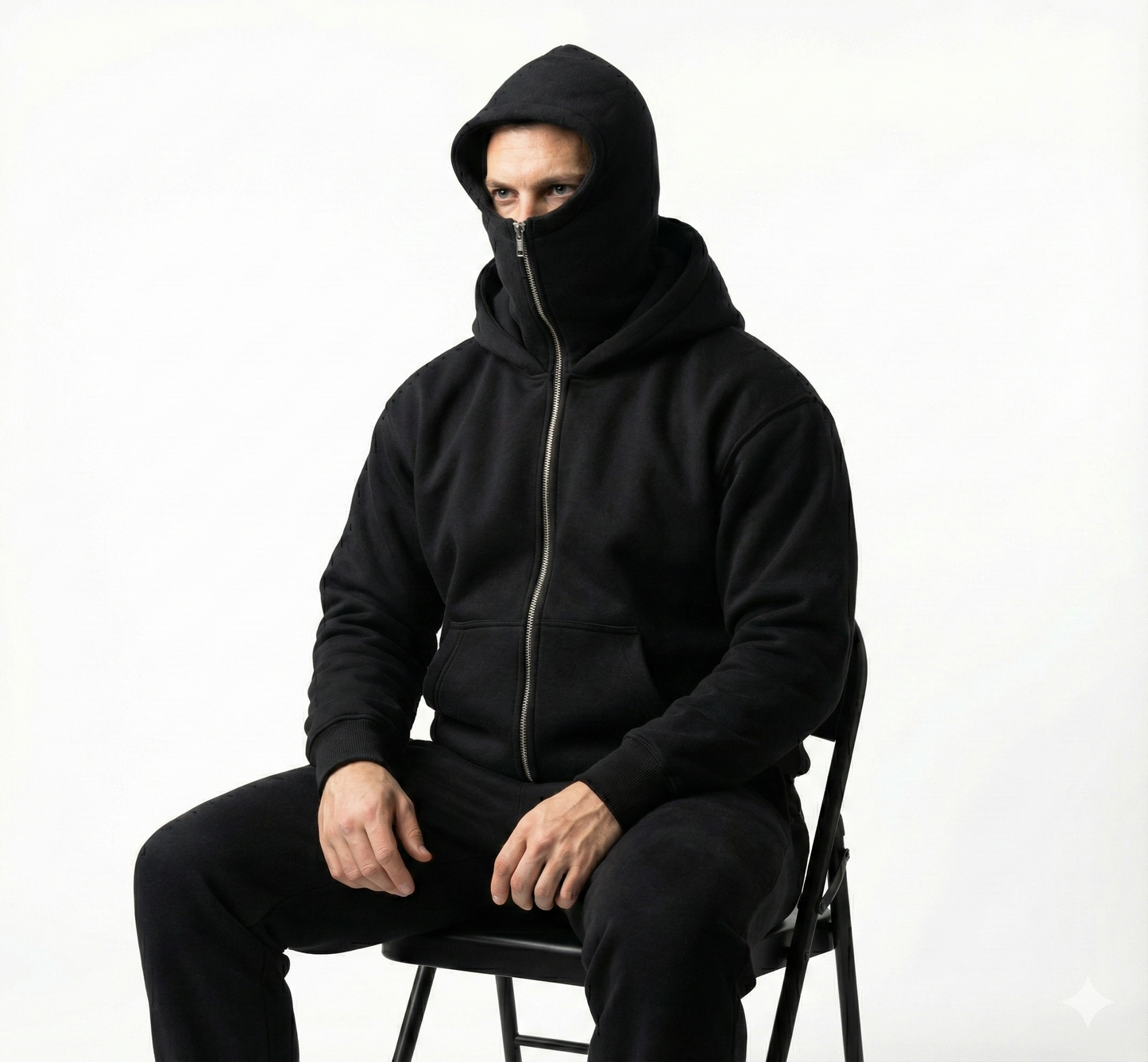 Oversize Double Zip Balaclava Hoodie