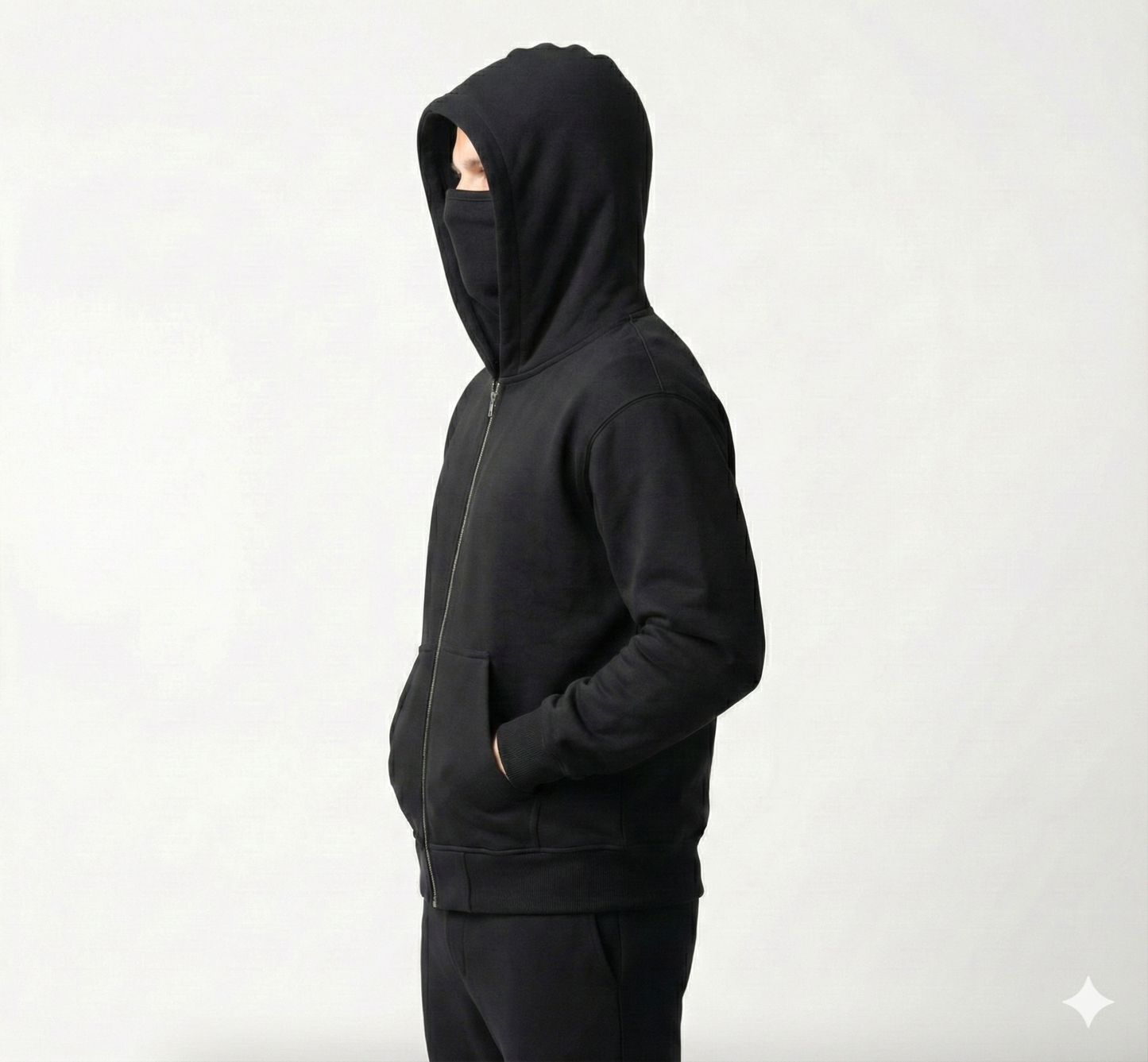Oversize Double Zip Balaclava Hoodie