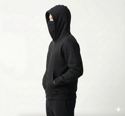 Oversize Double Zip Balaclava Hoodie