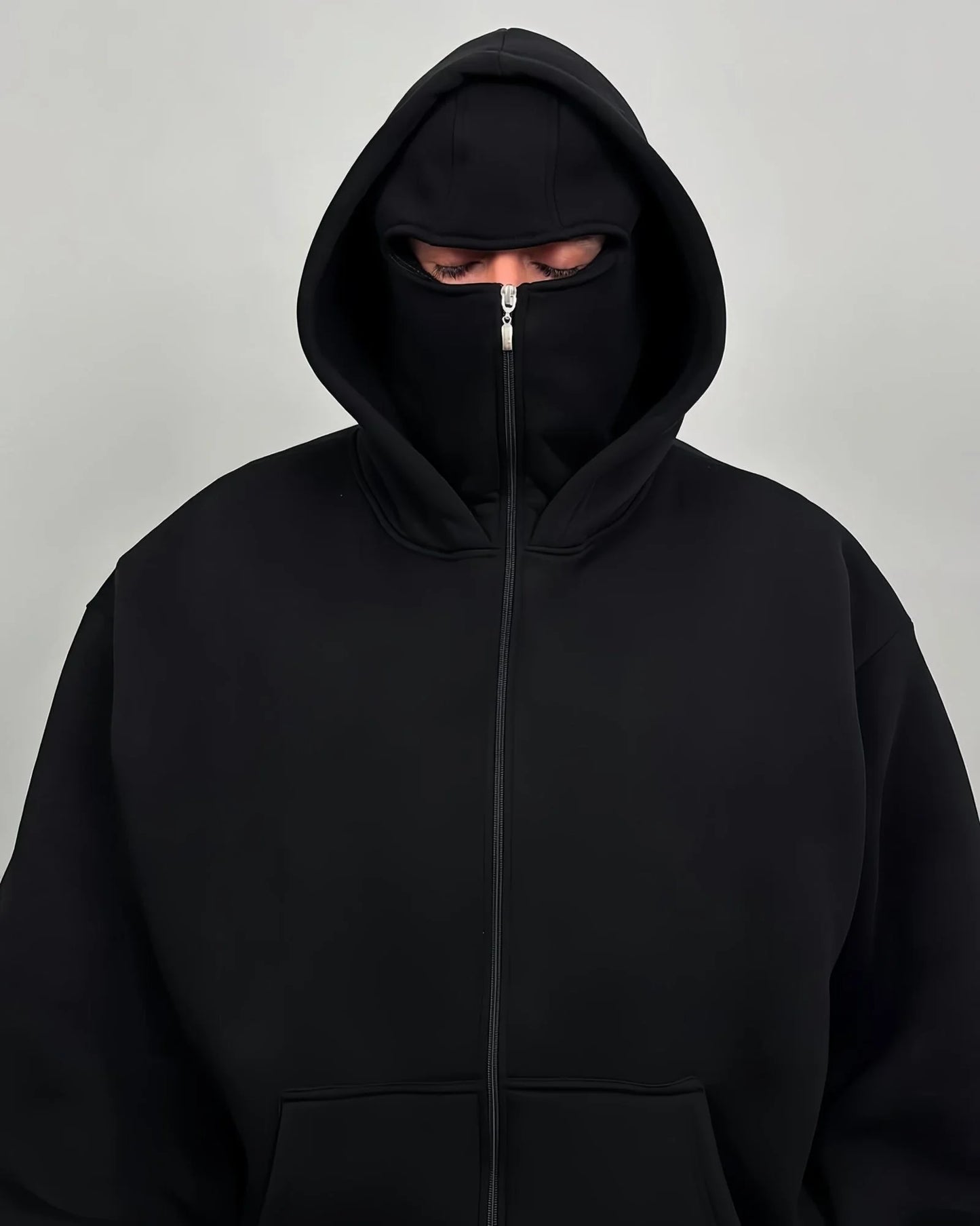 Oversize Double Zip Balaclava Hoodie